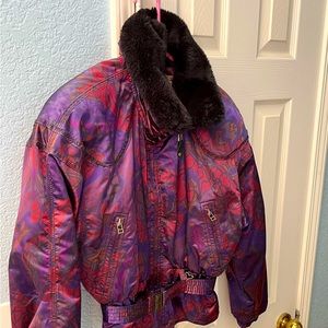 Vintage Obermeyer thermolite purple multi ski jacket